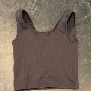Athleta Ribbed Charcoal Tank Top
